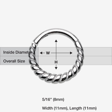 Detail View 1 of Classic Rope Seamless Clicker Hoop Ring